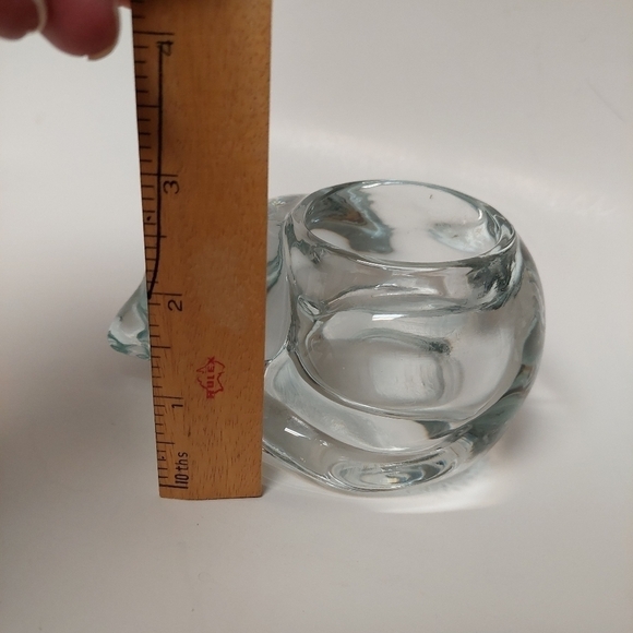 Indiana Glass Heavy Clear Glass Sleeping Kitty Tealight Holder/Votive - Picture 7 of 7
